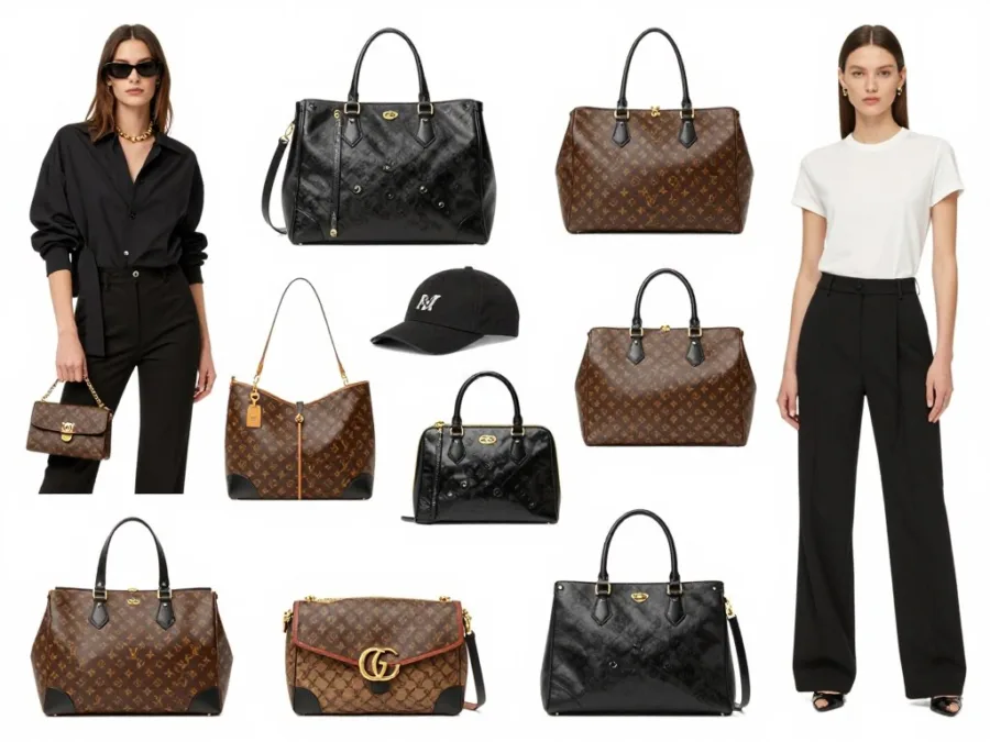 Luxury bags styled for different occasions and settings