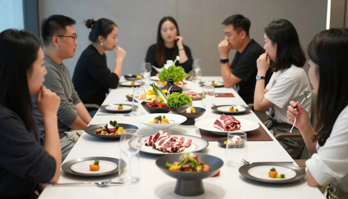 Modern adaptation of traditional meat feast showing sustainable practices