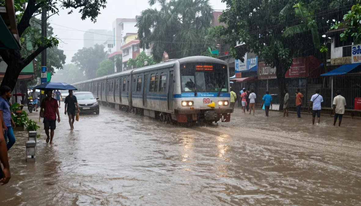 Mumbai floods 2005 flooded railway and city road