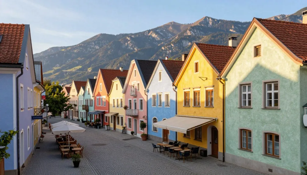 Panoramic view of affordable European city with historic architecture and modern amenities