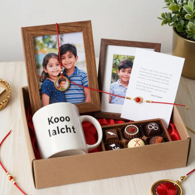 Personalized photo rakhi with custom printed sibling picture