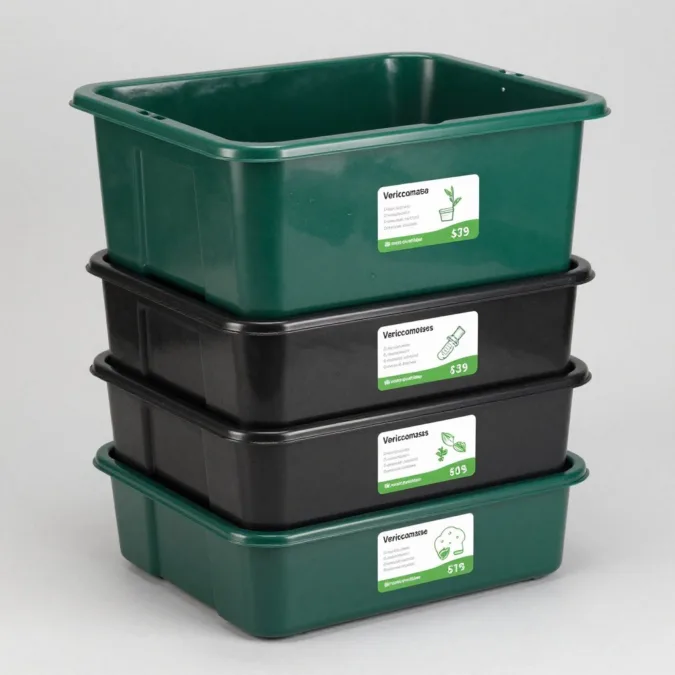 Premium vermicompost bin system for creating earthworm-friendly garden environments
