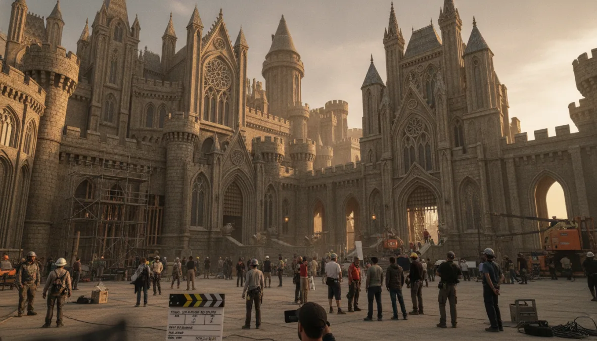 Prithviraj elaborate palace set construction