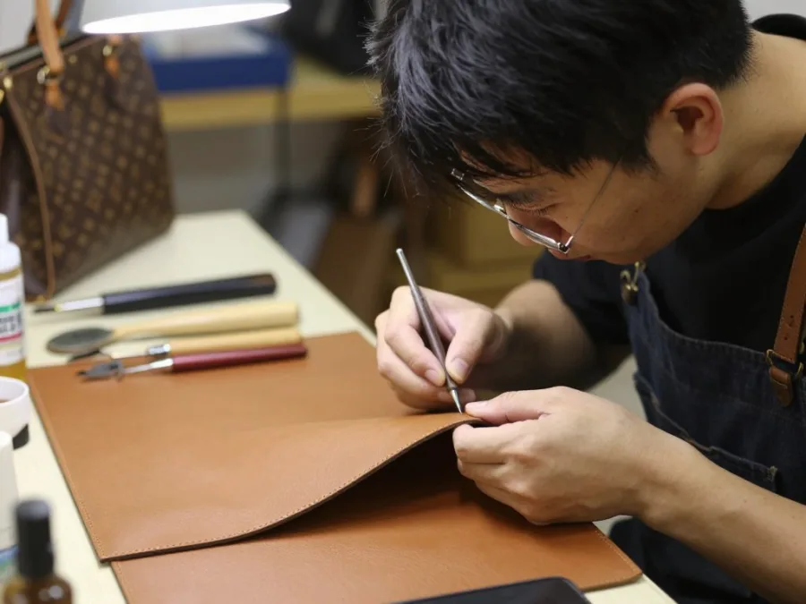 Professional luxury bag restoration process