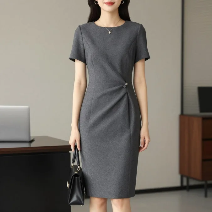Professional midi dress suitable for work in summer