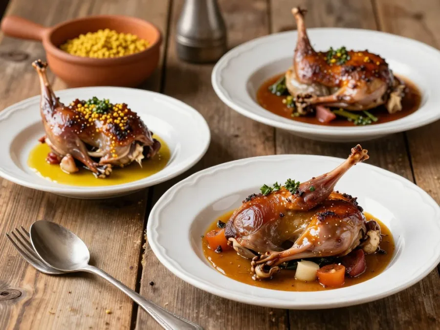 Rabbit meat dishes from various European cuisines