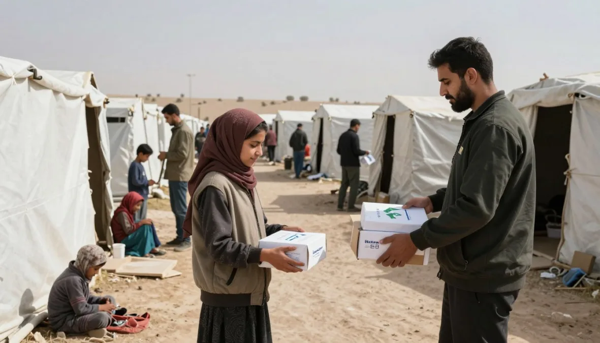 Refugee camp conditions during 2026 Strait of Hormuz War humanitarian crisis