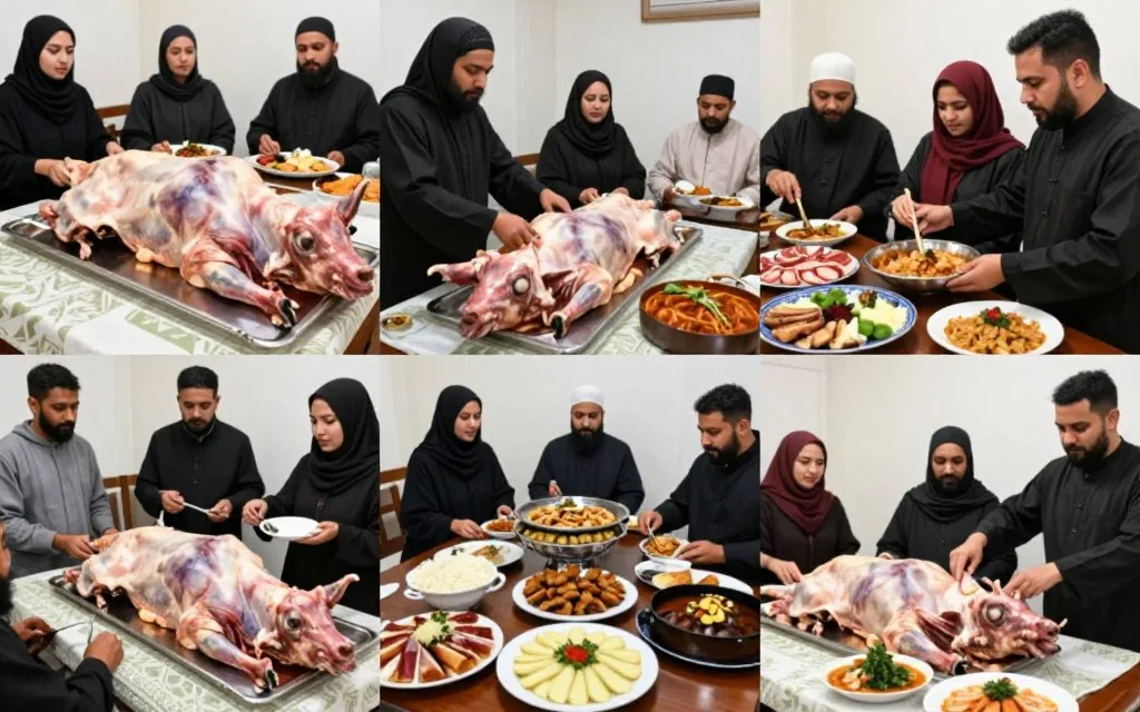 Religious and ceremonial meat preparations from different traditions