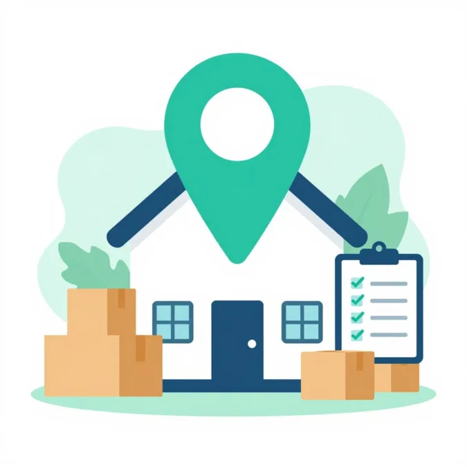 Relocation planning service icon