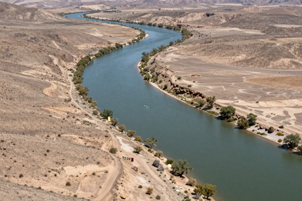 Rio Grande river forming US-Mexico border