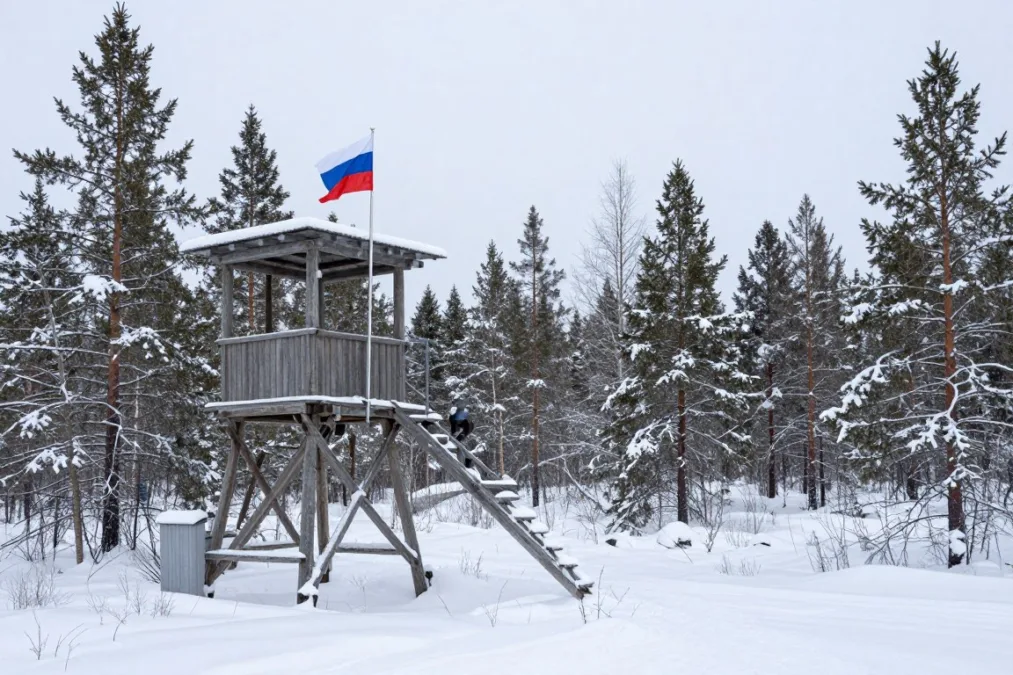 Russian border post in Siberian wilderness