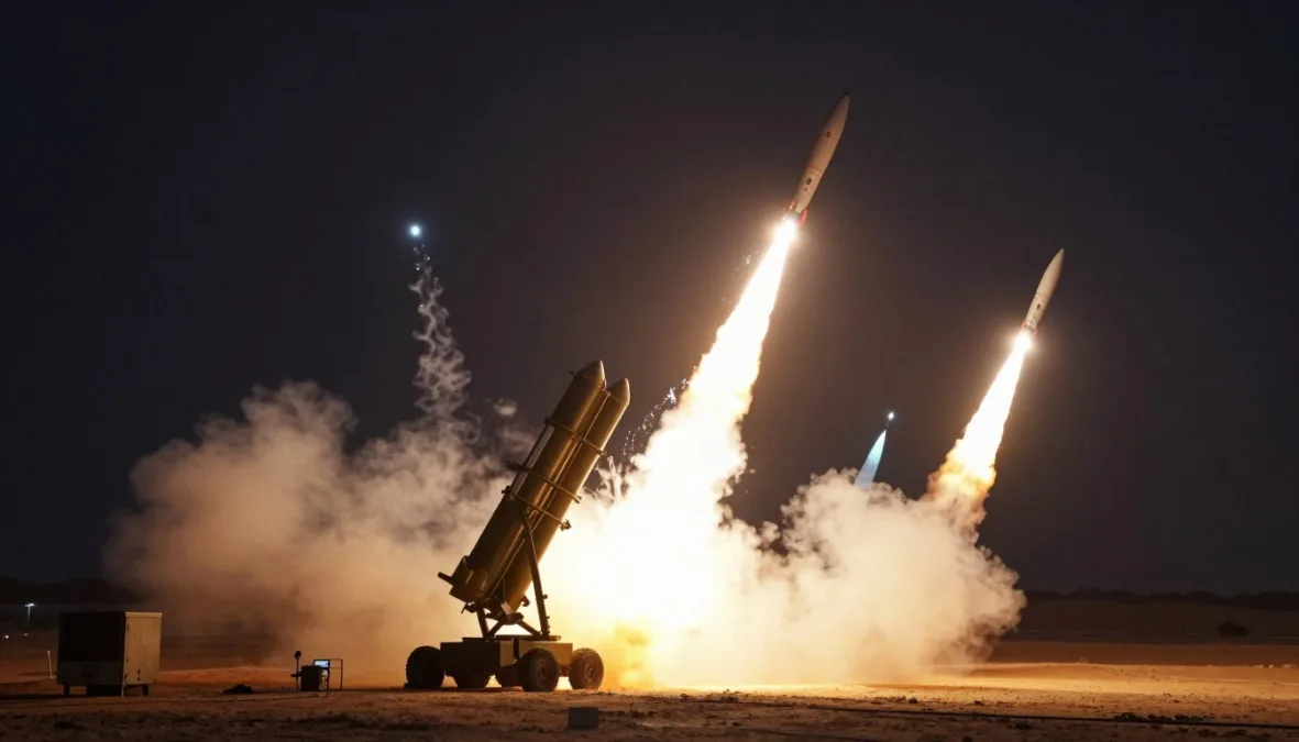 Saudi Arabian defense systems intercepting Iranian missiles during 2026 Iran War