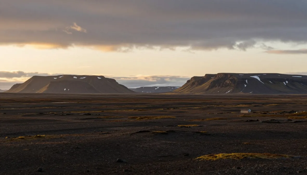 Serene landscape of Iceland's remote wilderness with minimal human presence