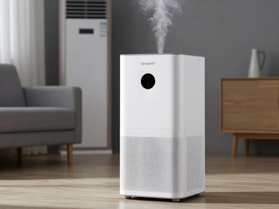 Sharp FP-J30M-A air purifier with visible water tank