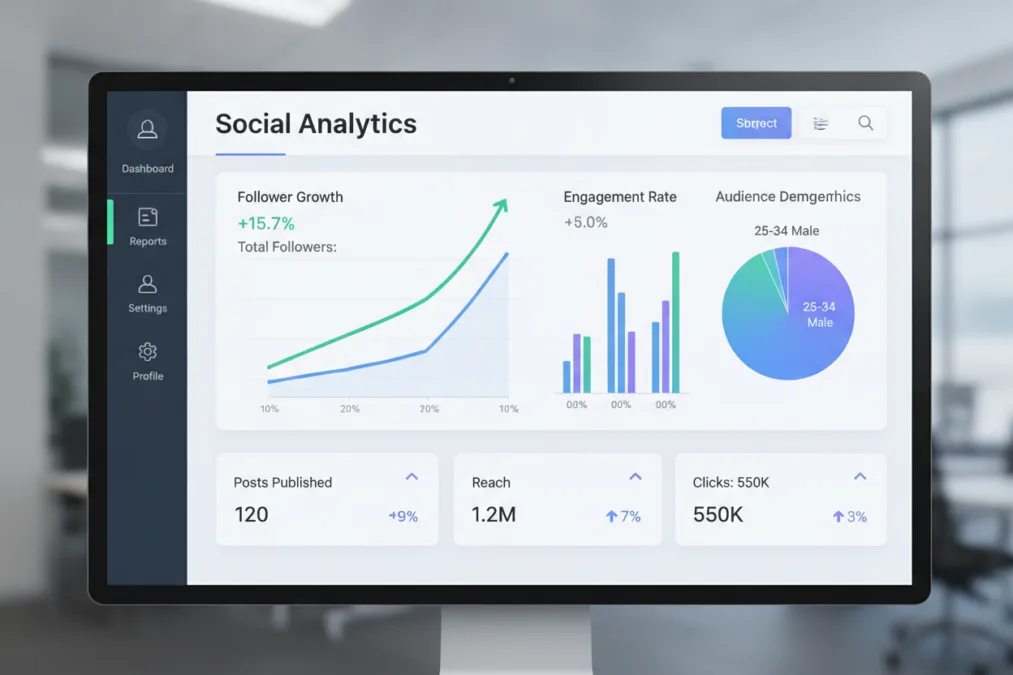 Social media analytics and growth charts
