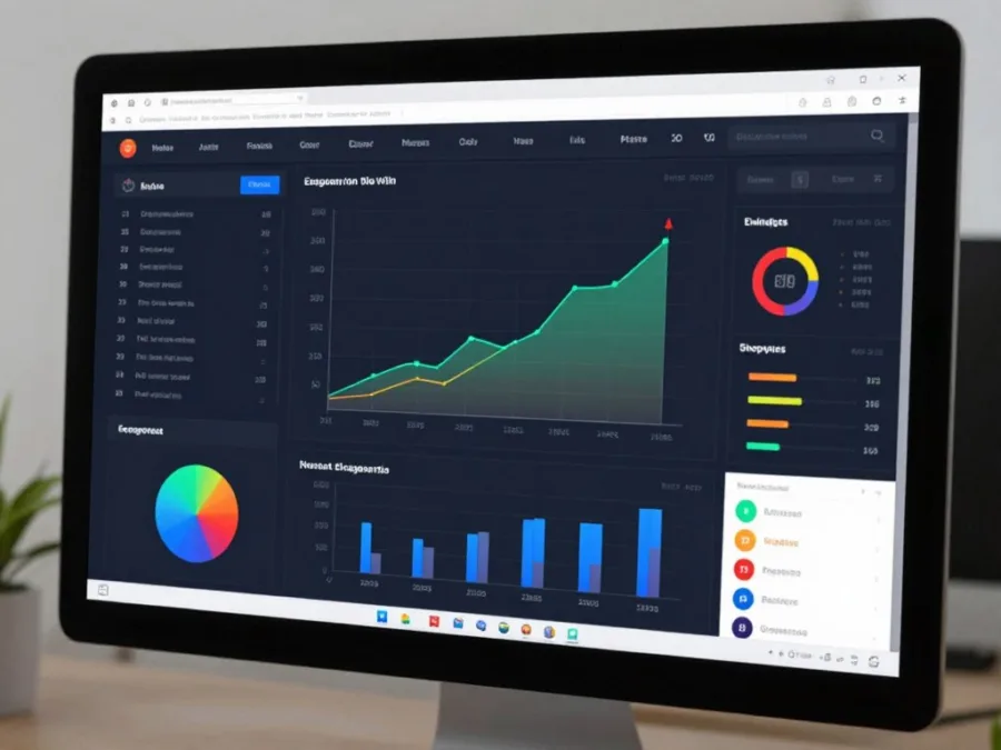 Social media analytics dashboard showing engagement metrics and growth for small business account