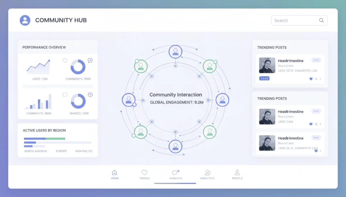 Social media engagement and community interaction