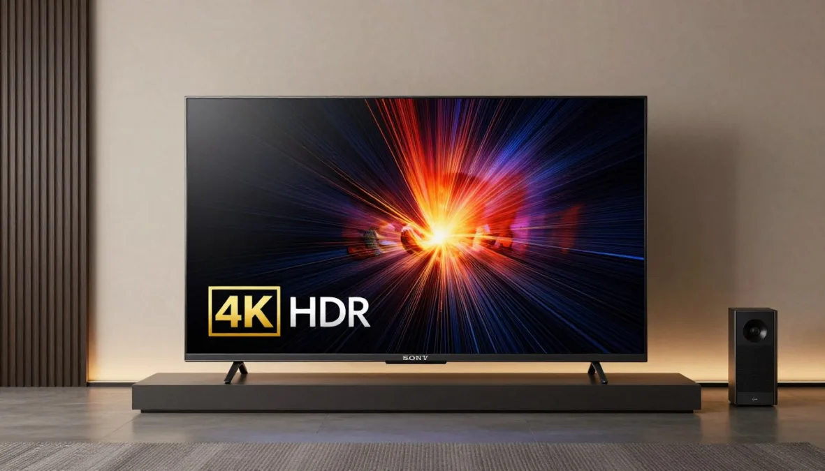 Sony Bravia Android TV displaying vibrant HDR content with quantum dot technology