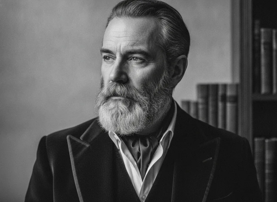 Sophisticated actor in thoughtful pose