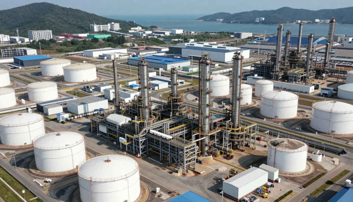 South Korean petrochemical complex during 2026 Strait of Hormuz War