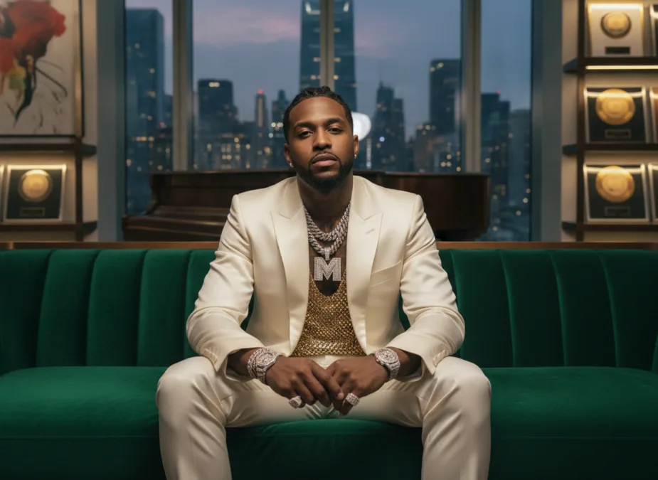 Successful rapper in luxurious setting