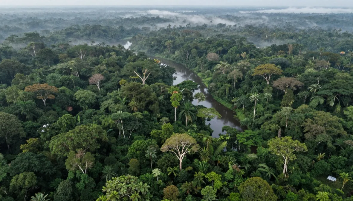 Suriname's pristine rainforest canopy showcasing natural tranquility