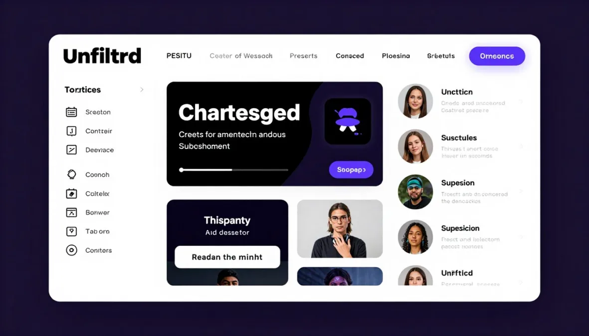 Unfiltrd platform showing uncensored content options and creator freedom for adult creators