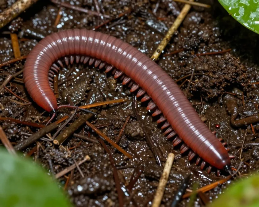 Vietnamese giant earthworm specimen showing tropical characteristics and impressive length