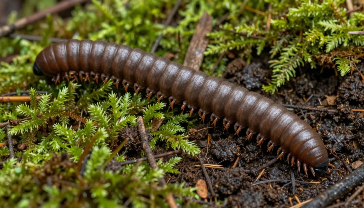 Washington giant earthworm showing characteristic size and coloration in Pacific Northwest forest environment