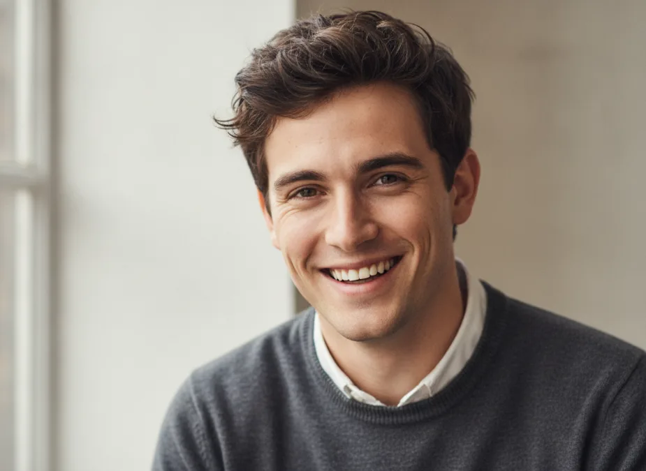 Young charismatic British actor portrait