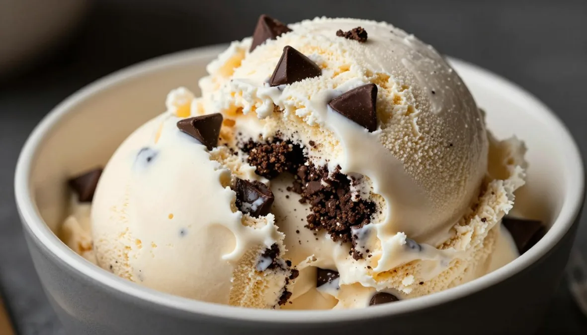 cookie dough ice cream with chocolate chip cookie dough chunks