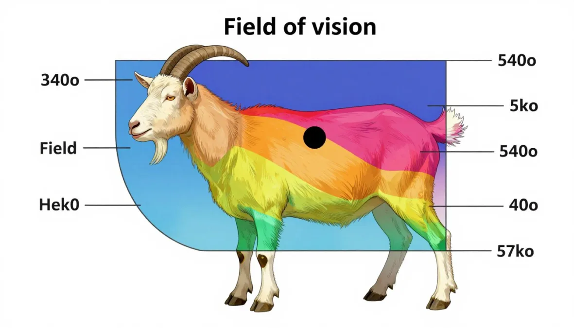 demonstration of goat field of vision showing nearly 360-degree coverage