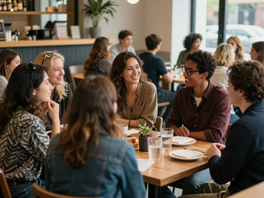 diverse singles meeting at community event showing dating trends