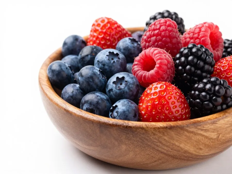 fresh mixed berries including blueberries strawberries and raspberries