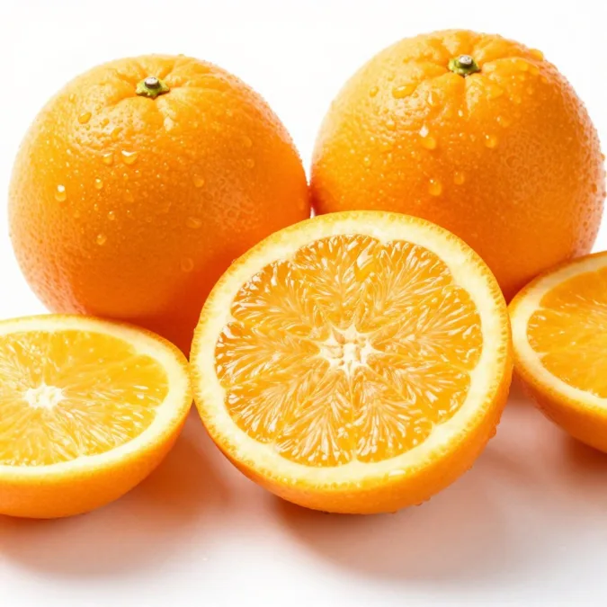 fresh oranges whole and sliced providing vitamin C for energy boost