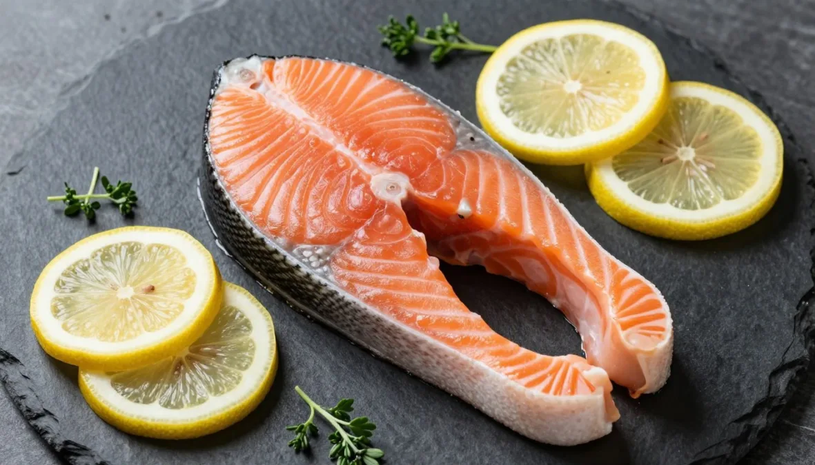 fresh salmon fillet with omega-3 fatty acids for blood sugar management