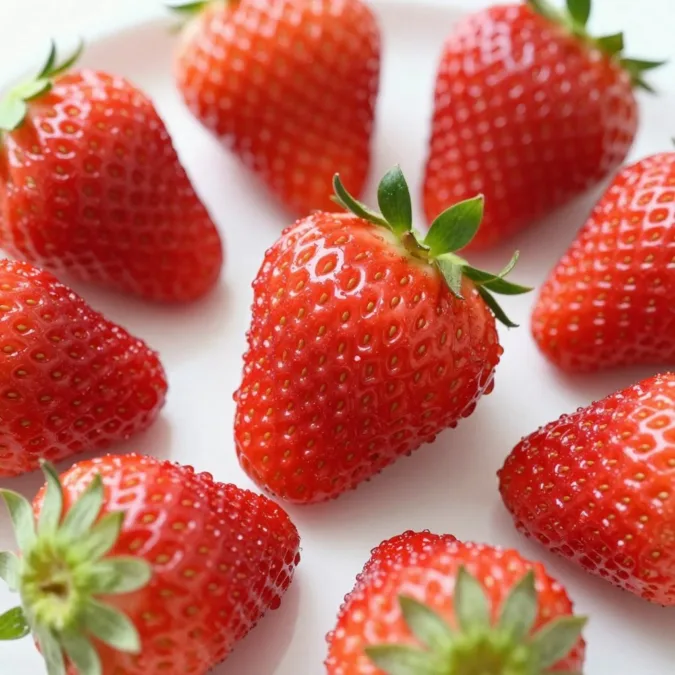 fresh strawberries used for ice cream