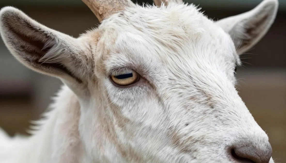 goat showing distinctive rectangular pupils and eye placement