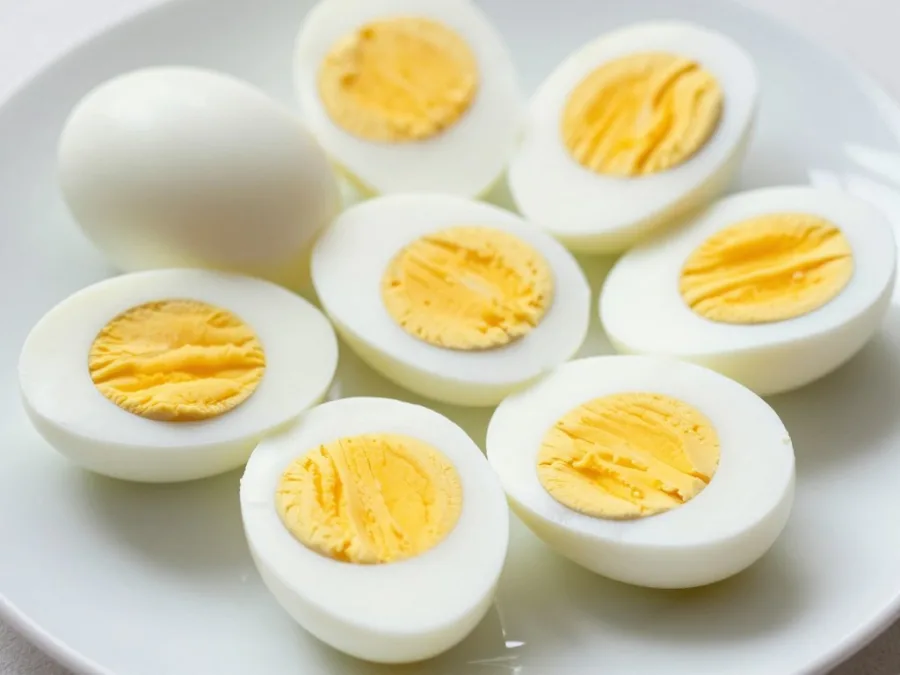 hard boiled eggs sliced healthy protein snack for kids