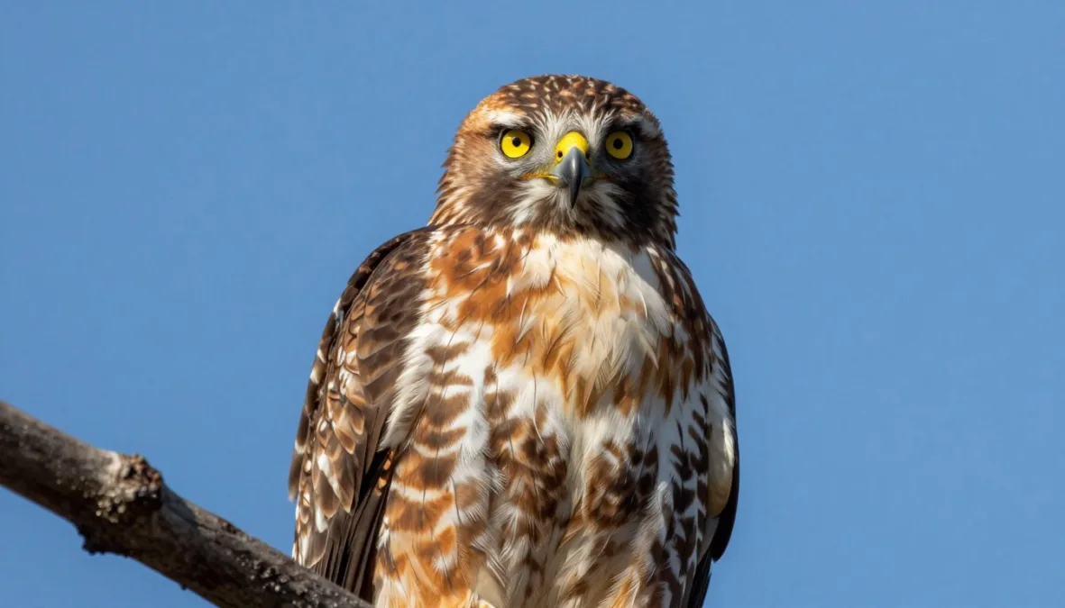 hawk showing sharp eyes adapted for daylight hunting from great heights