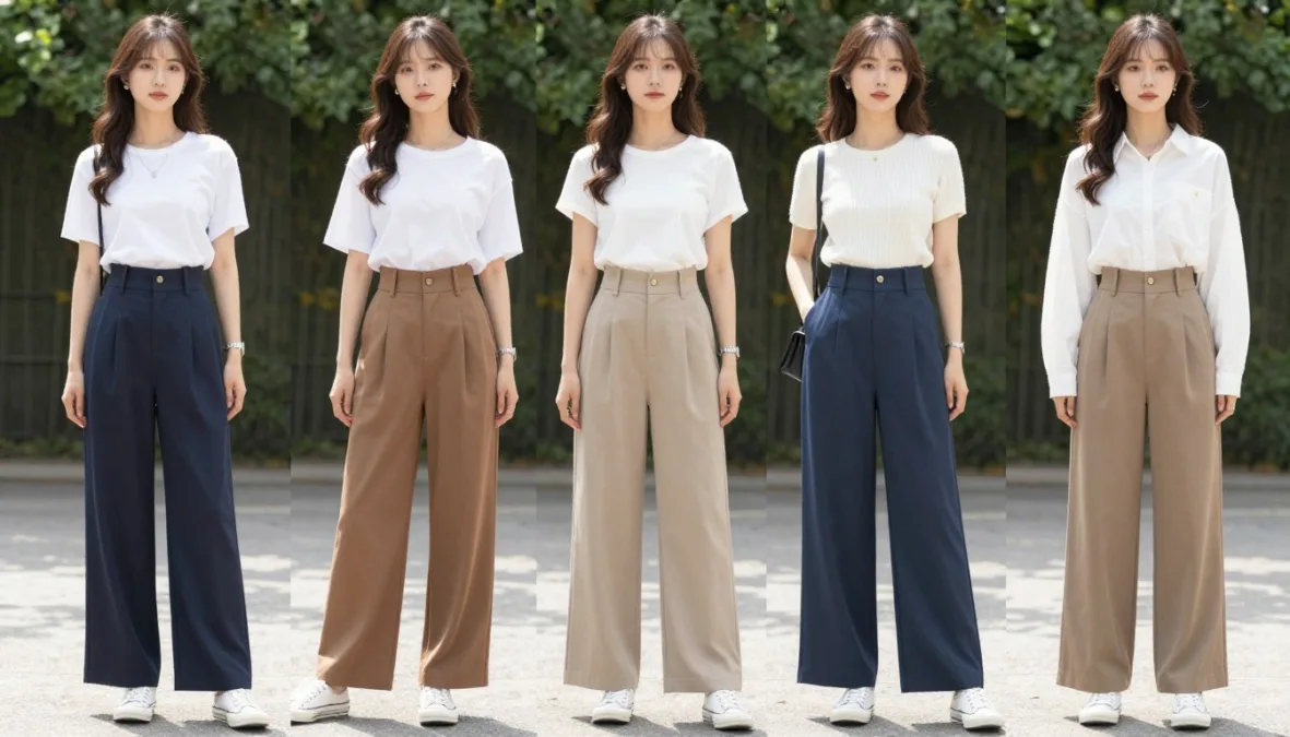 high waisted pants styled multiple ways