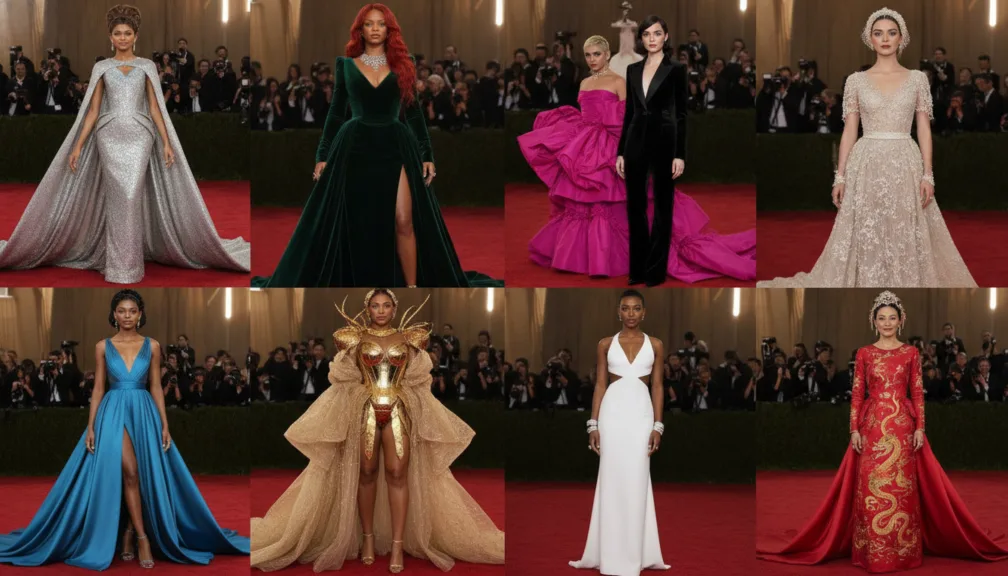 hottest female celebrities 2026 red carpet glamour collage