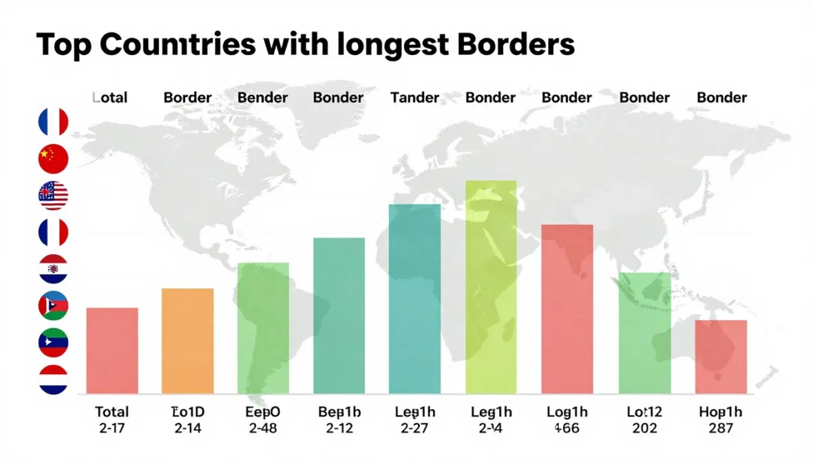 infographic comparing top 10 countries with longest borders