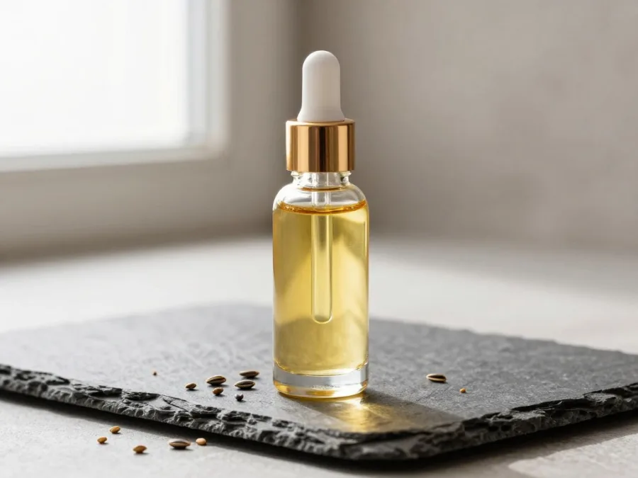 jojoba oil with jojoba seeds for massage