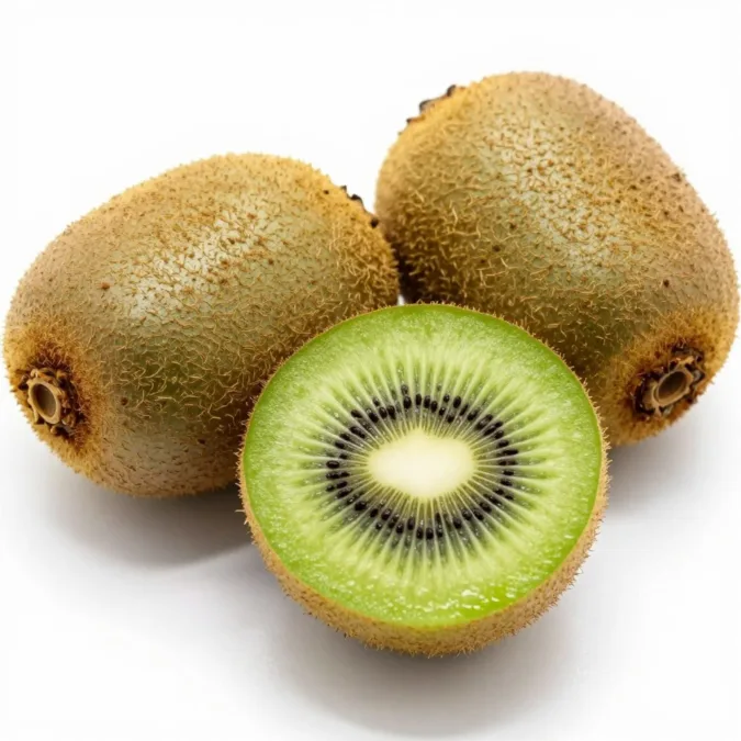 kiwi fruit sliced showing green flesh rich in vitamin C for energy