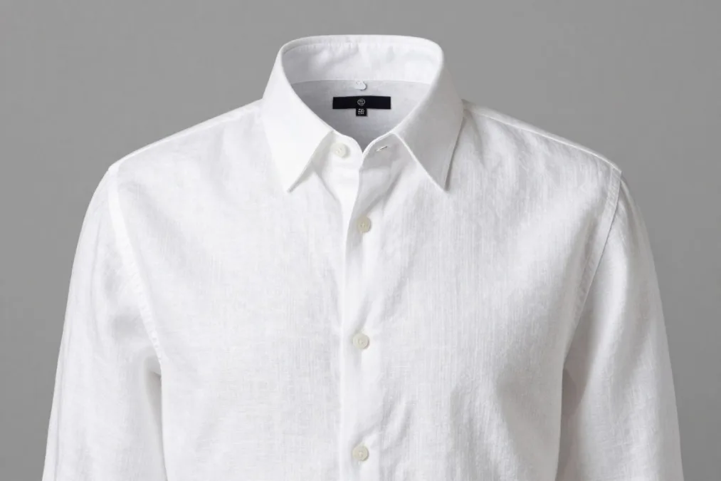 linen button-down shirt product shot
