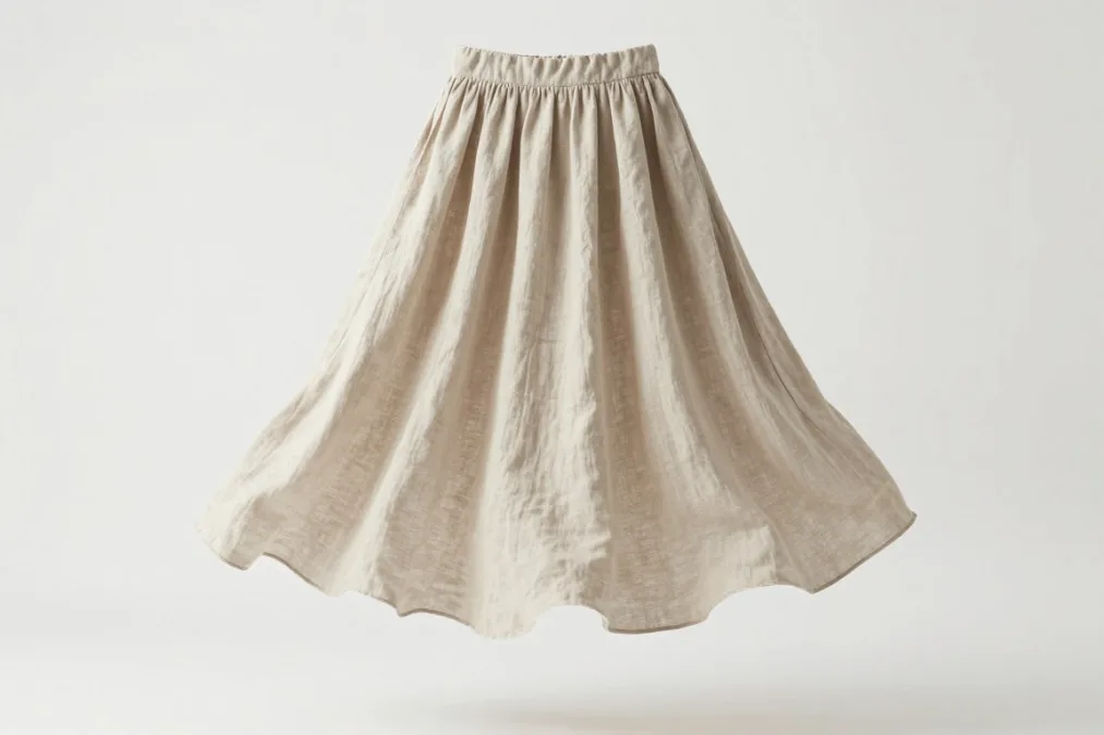 linen midi skirt product photography