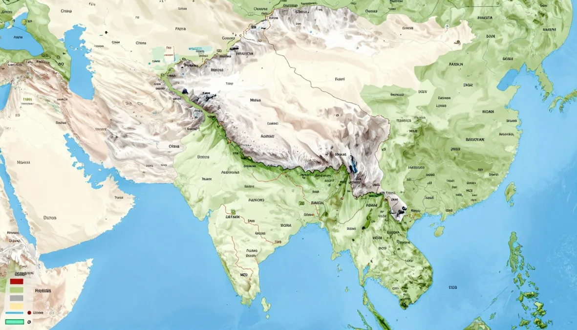 map of India showing all land borders with neighboring countries