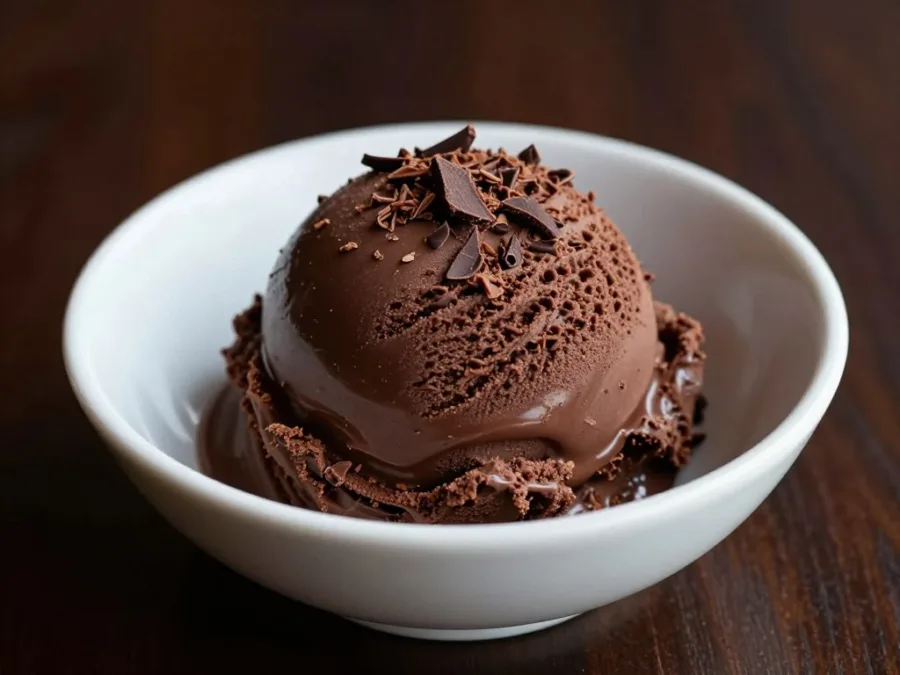 rich chocolate ice cream with deep brown color