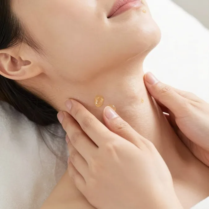 self-massage demonstration for neck and shoulders